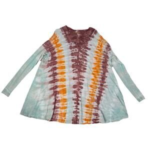 MUMU MELLOW multicolor tie dye tunic long sleeve oversized size XS